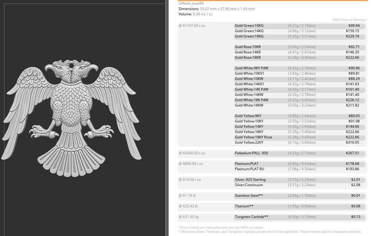 Two Headed Eagle Pendant 3D print model_13