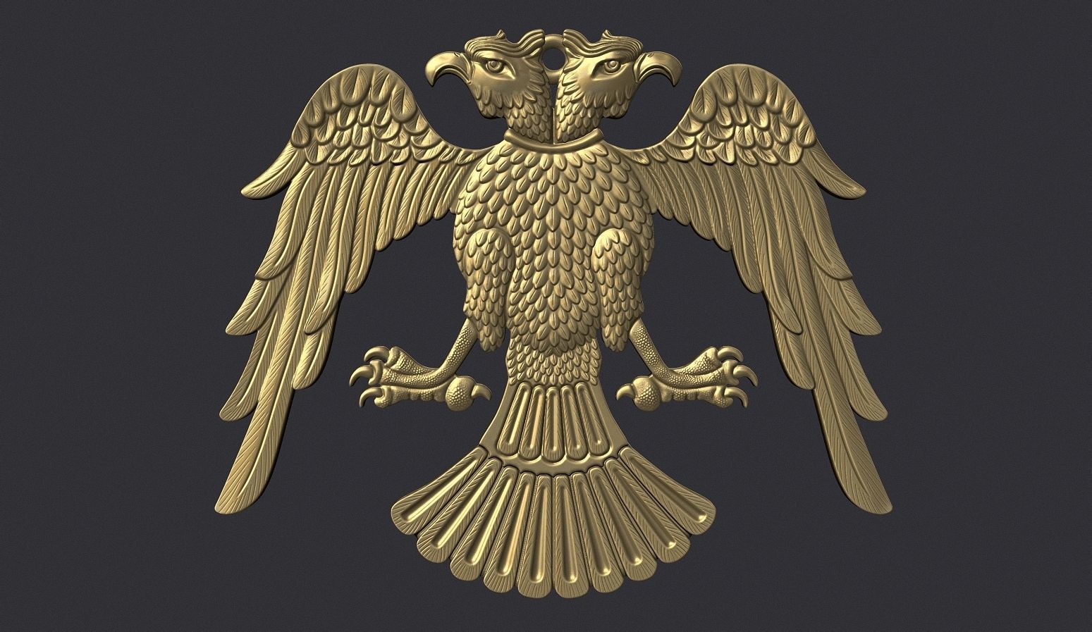 Two Headed Eagle Pendant 3D print model_2
