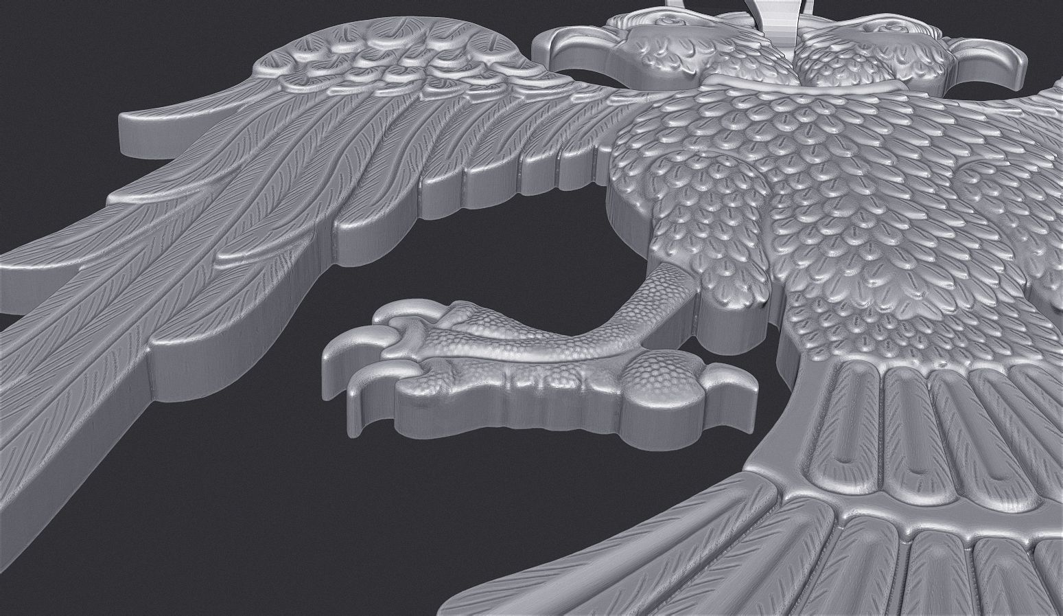 Two Headed Eagle Pendant 3D print model_7