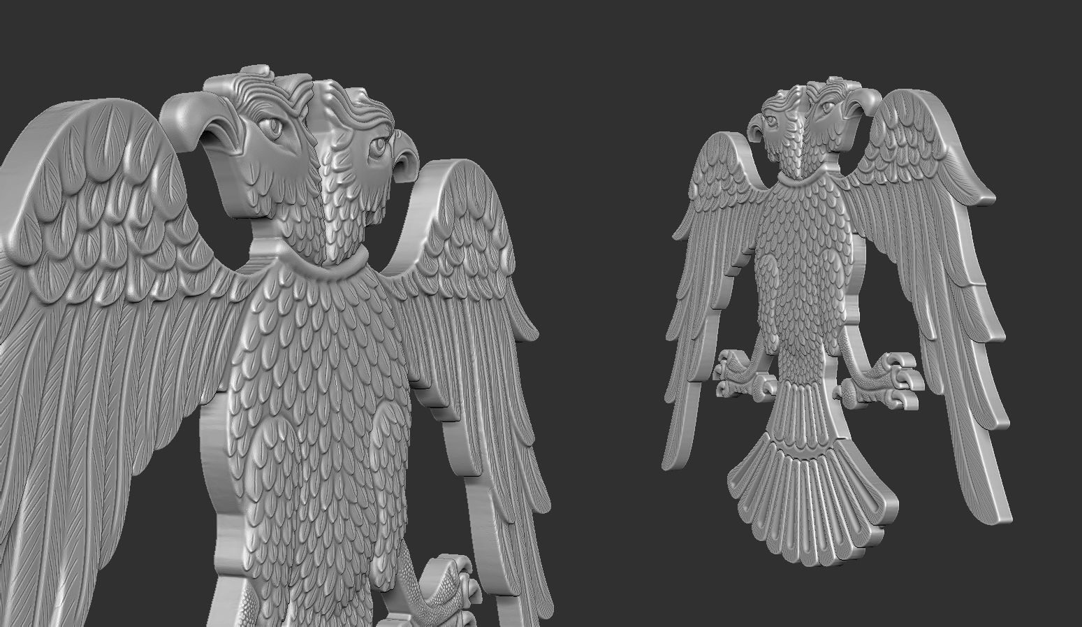 Two Headed Eagle 3D print model_7