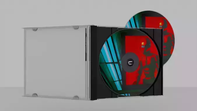 CD Jewel Case with CD and Sticker 3D model