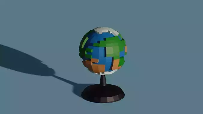 Low-poly Earth Globe Low-poly 3D model
