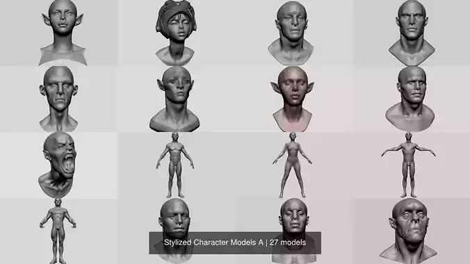 Stylized Character Models A 3D Model Collection