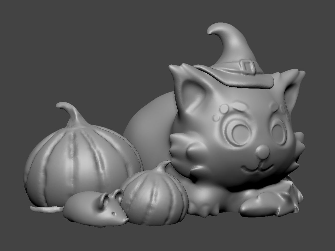 Halloween cat 3D print model_9