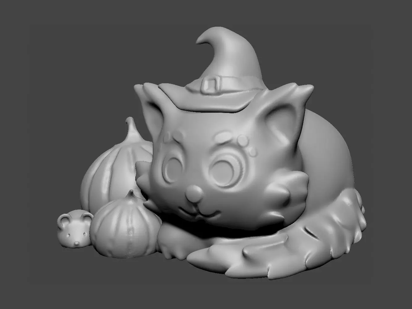 Halloween cat 3D print model_0