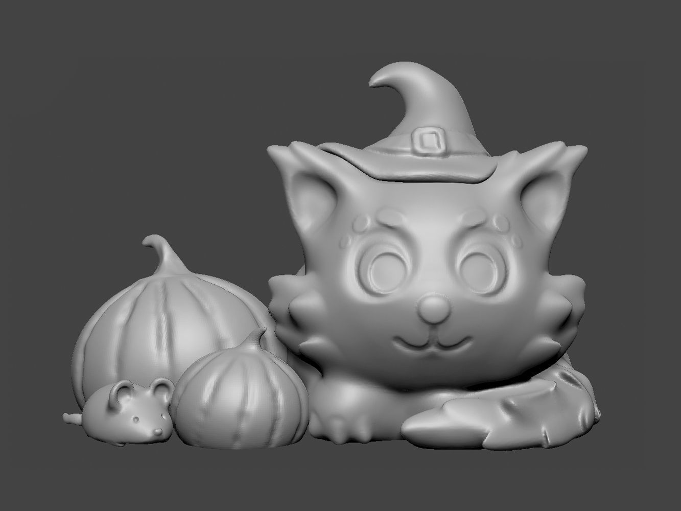 Halloween cat 3D print model_3