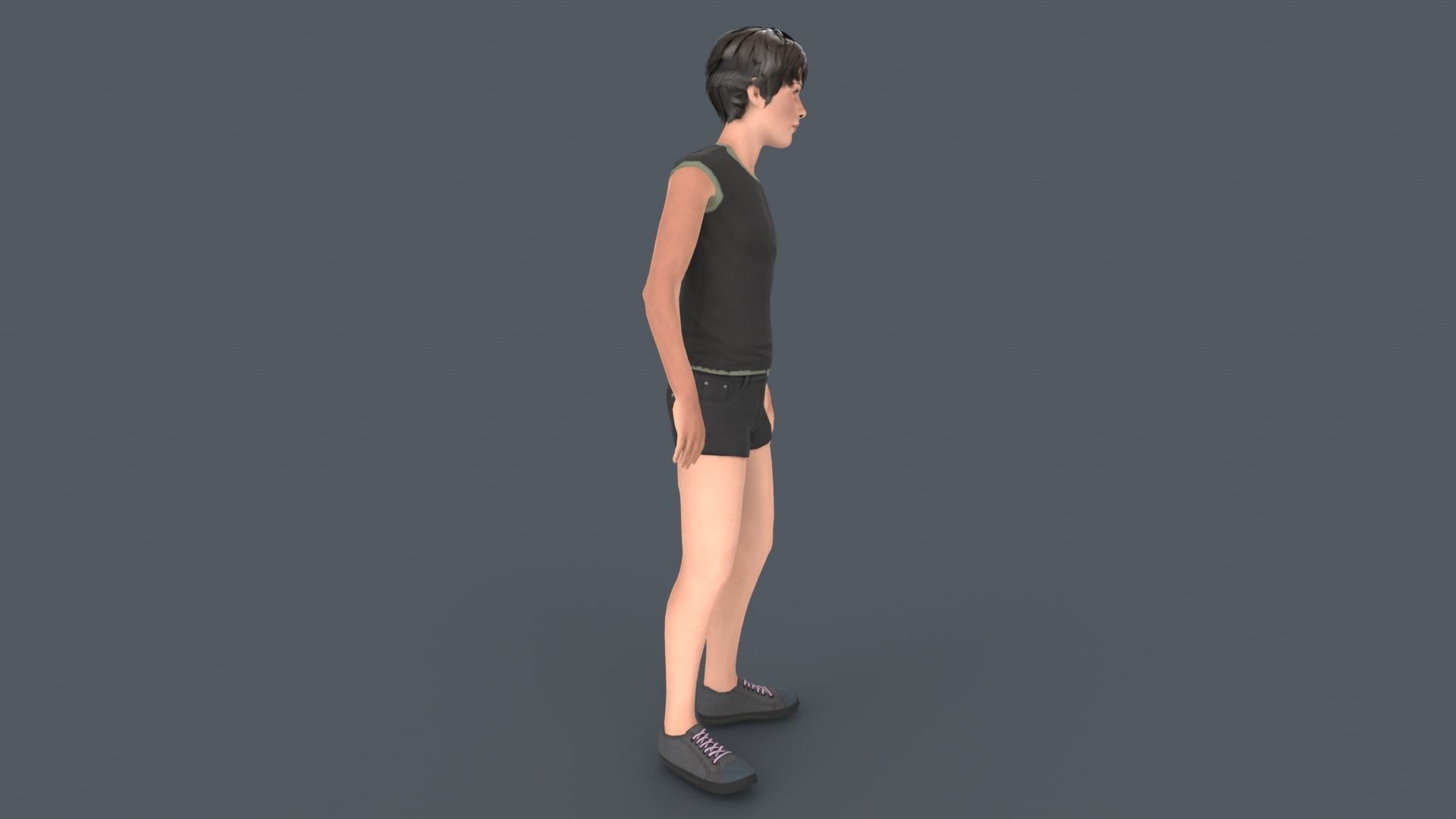 Young Boy Low-poly 3D model_3
