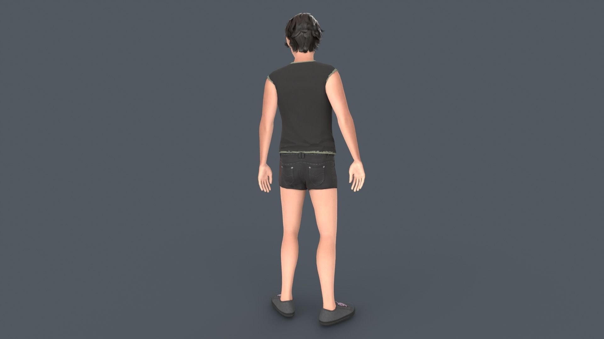 Young Boy Low-poly 3D model_4