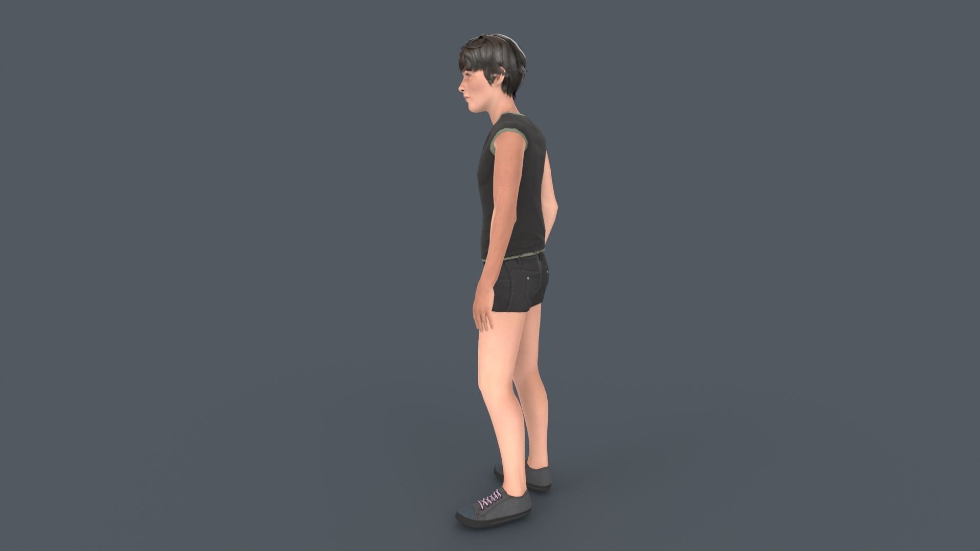 Young Boy Low-poly 3D model_5