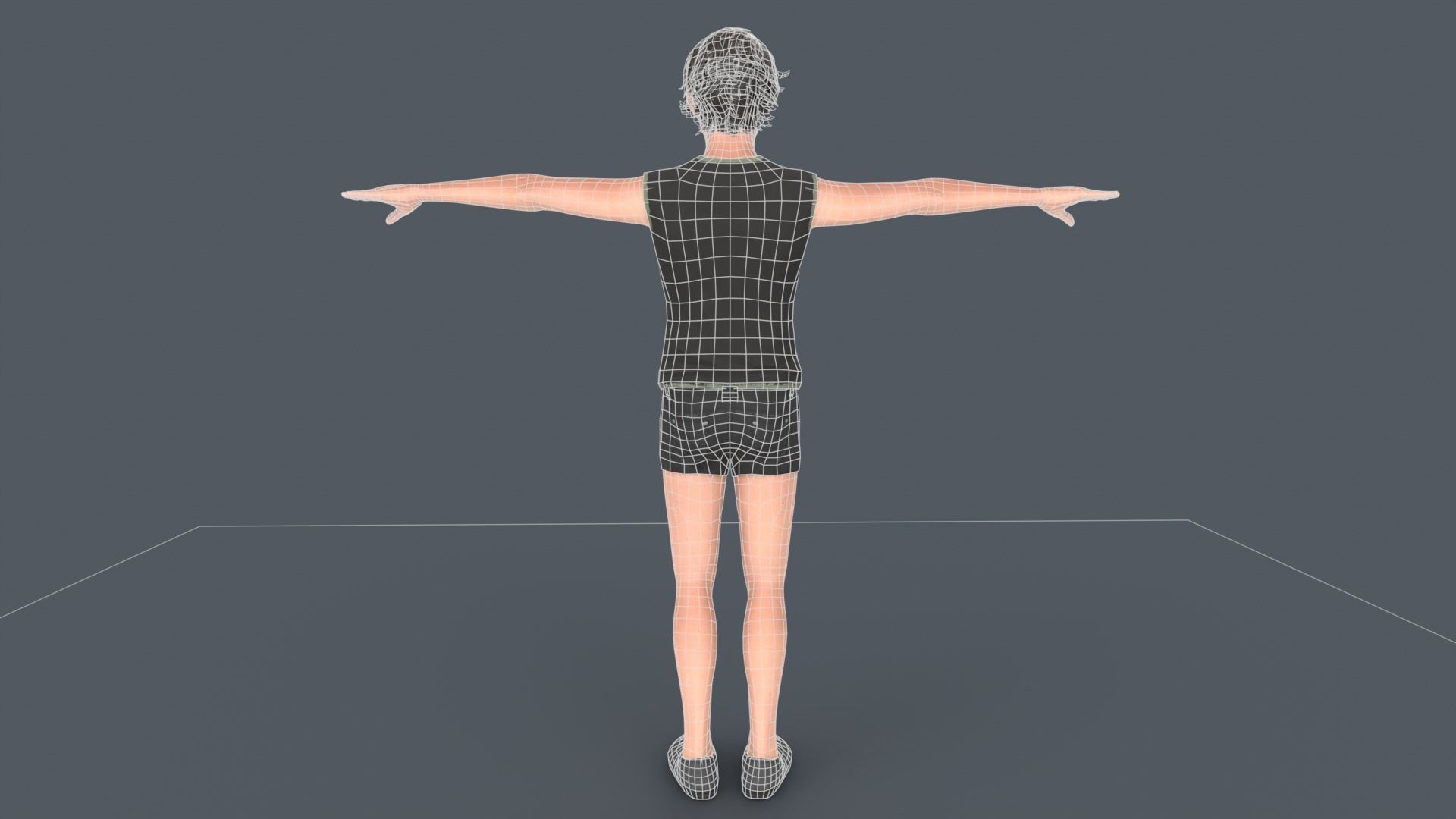 Young Boy Low-poly 3D model_8