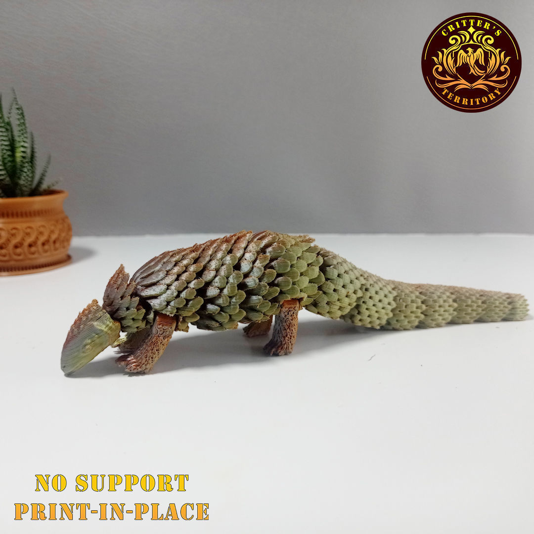 ARTICULATED PRINT-IN-PLACE CUTE PANGOLIN 3D print model_5