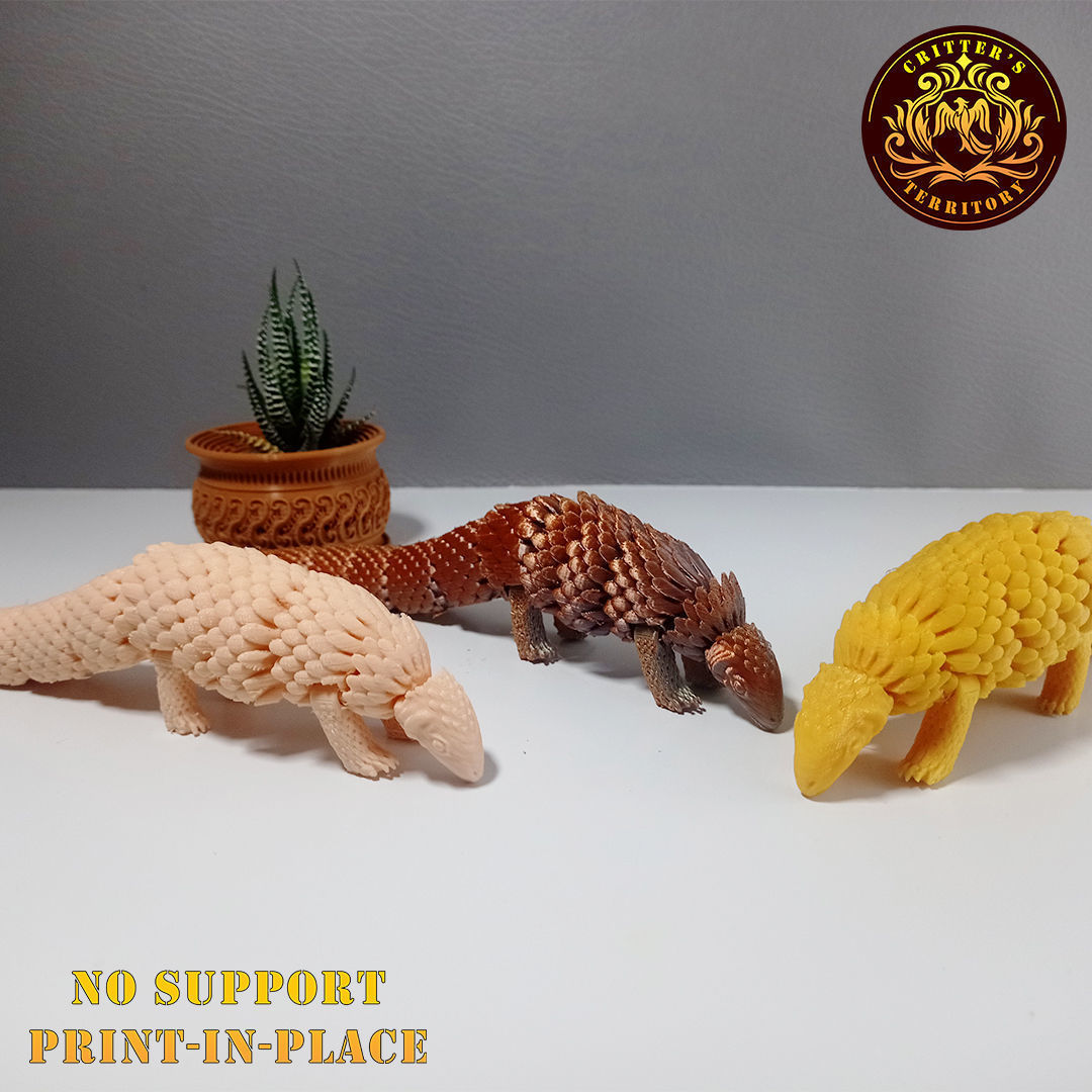 ARTICULATED PRINT-IN-PLACE CUTE PANGOLIN 3D print model_8