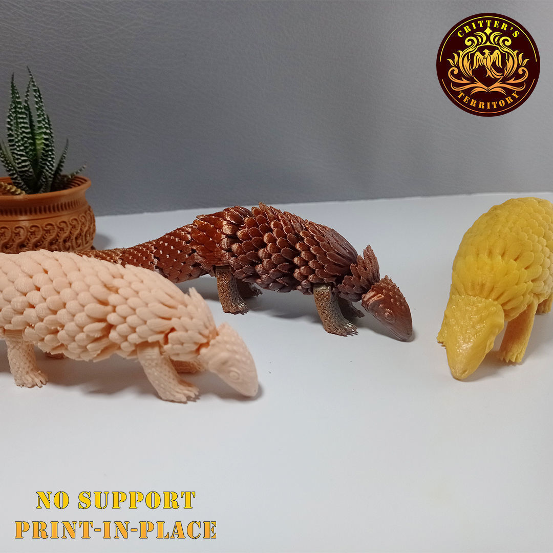 ARTICULATED PRINT-IN-PLACE CUTE PANGOLIN 3D print model_3
