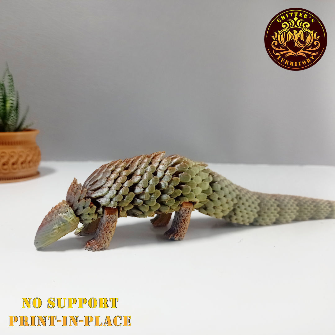 ARTICULATED PRINT-IN-PLACE CUTE PANGOLIN 3D print model_2