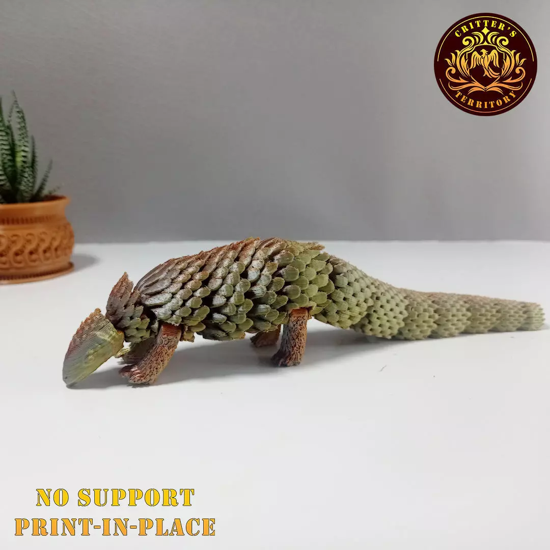 ARTICULATED PRINT-IN-PLACE CUTE PANGOLIN 3D print model_0