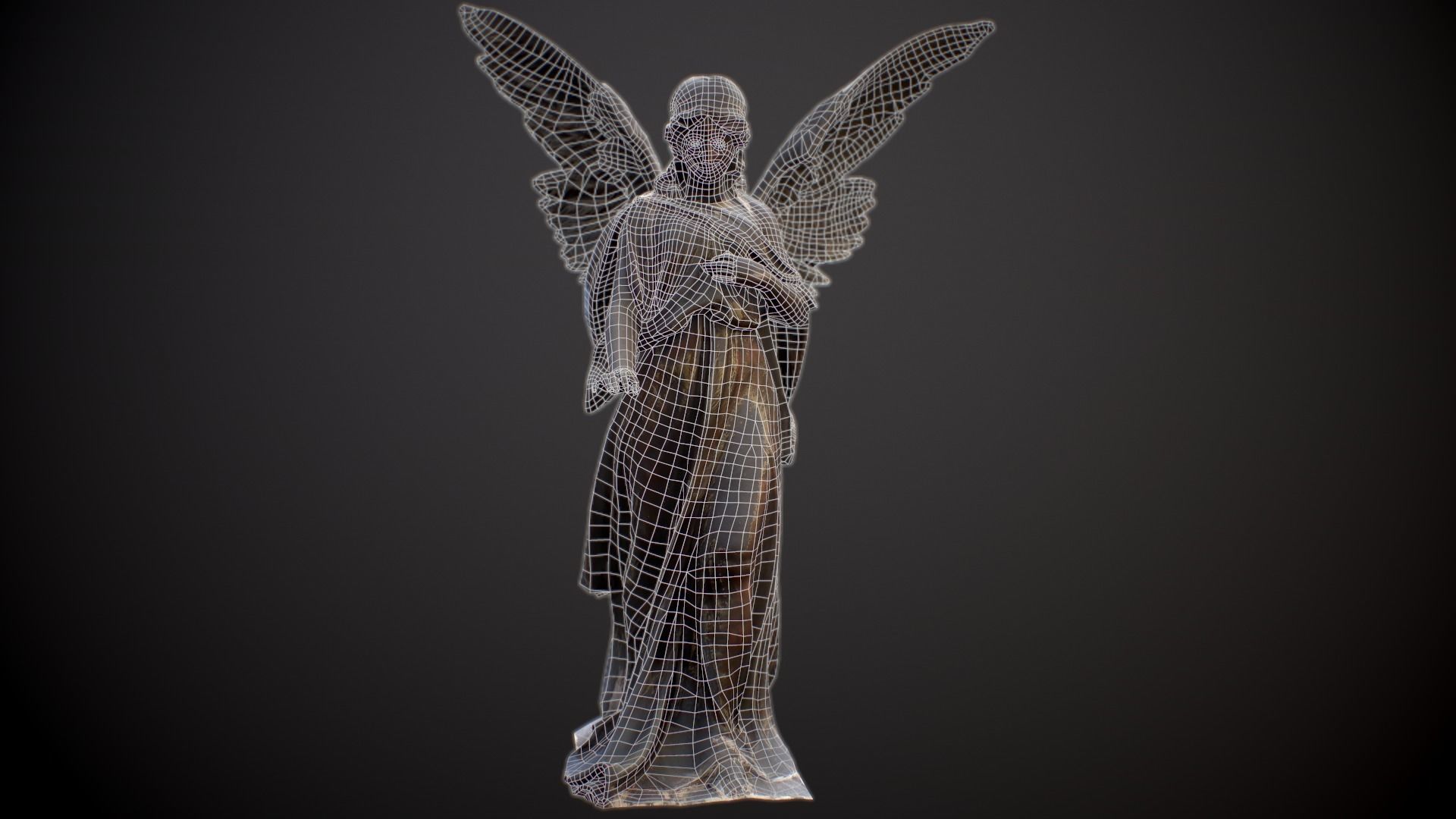 Angel Statue Low-poly 3D model_5