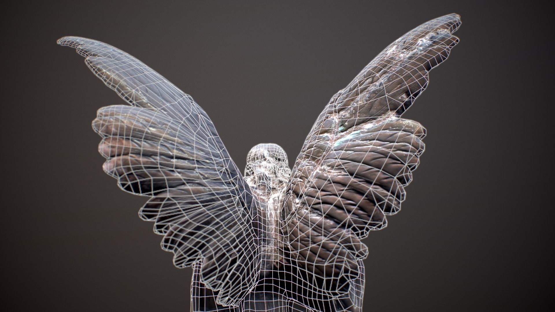 Angel Statue Low-poly 3D model_7