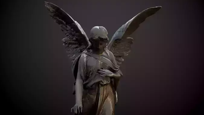 Angel Statue Low-poly 3D model