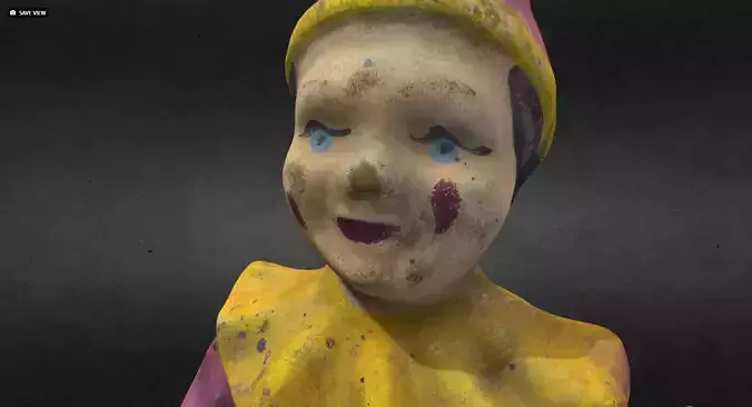 Old USSR Soviet Rubber Toy Clown Scan High Poly