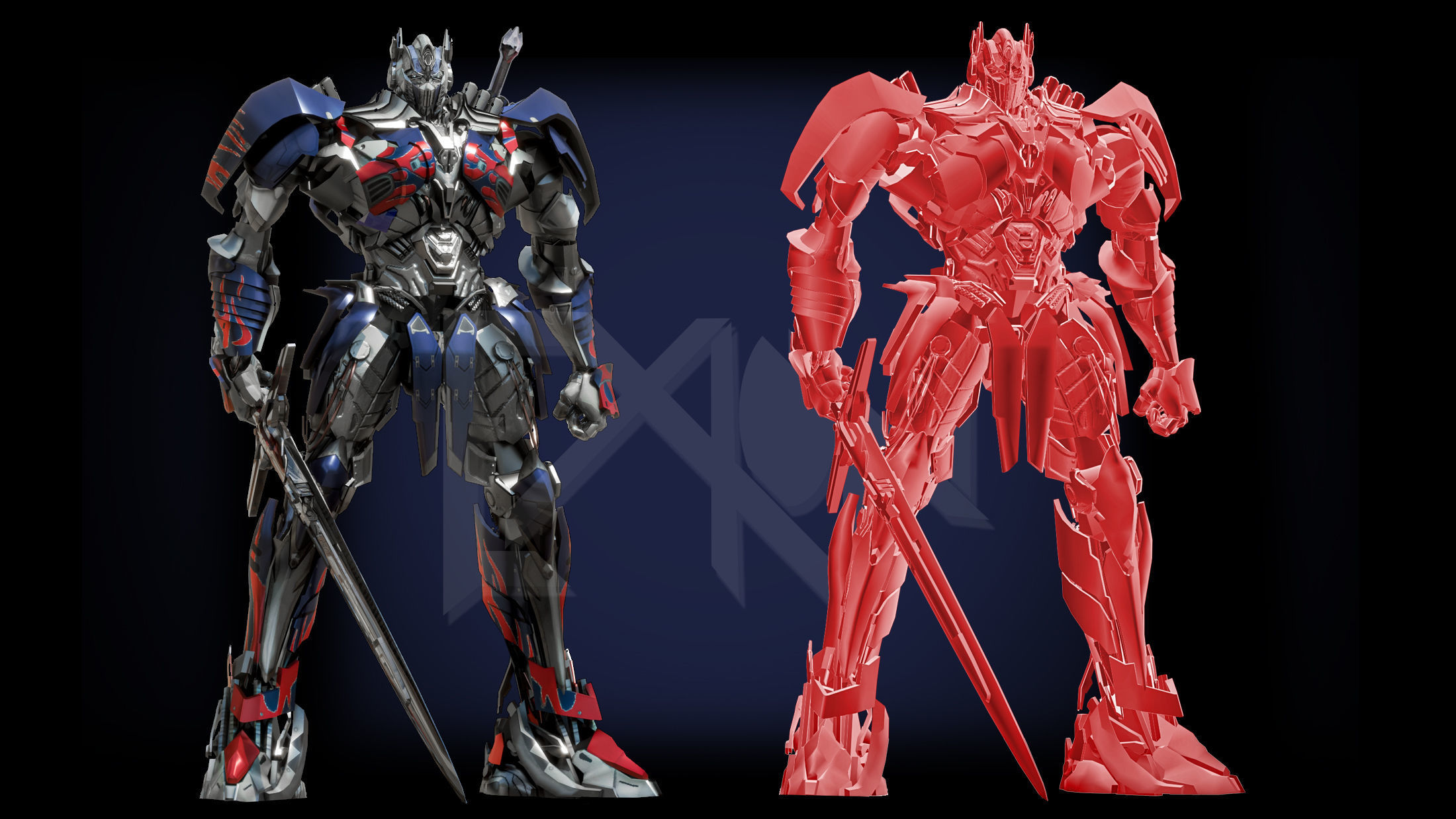 Transformers Optimus Prime DLX TLK Low-poly 3D model_6