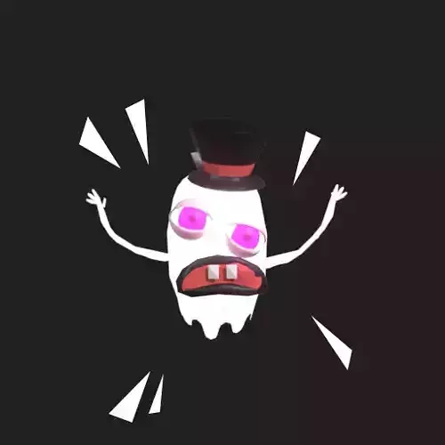 Animated Ghost Low-poly 3D model