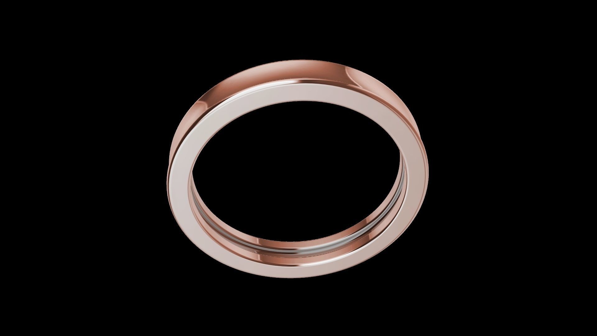 4 sizes plain profile wedding band stl verified 3D print model_91