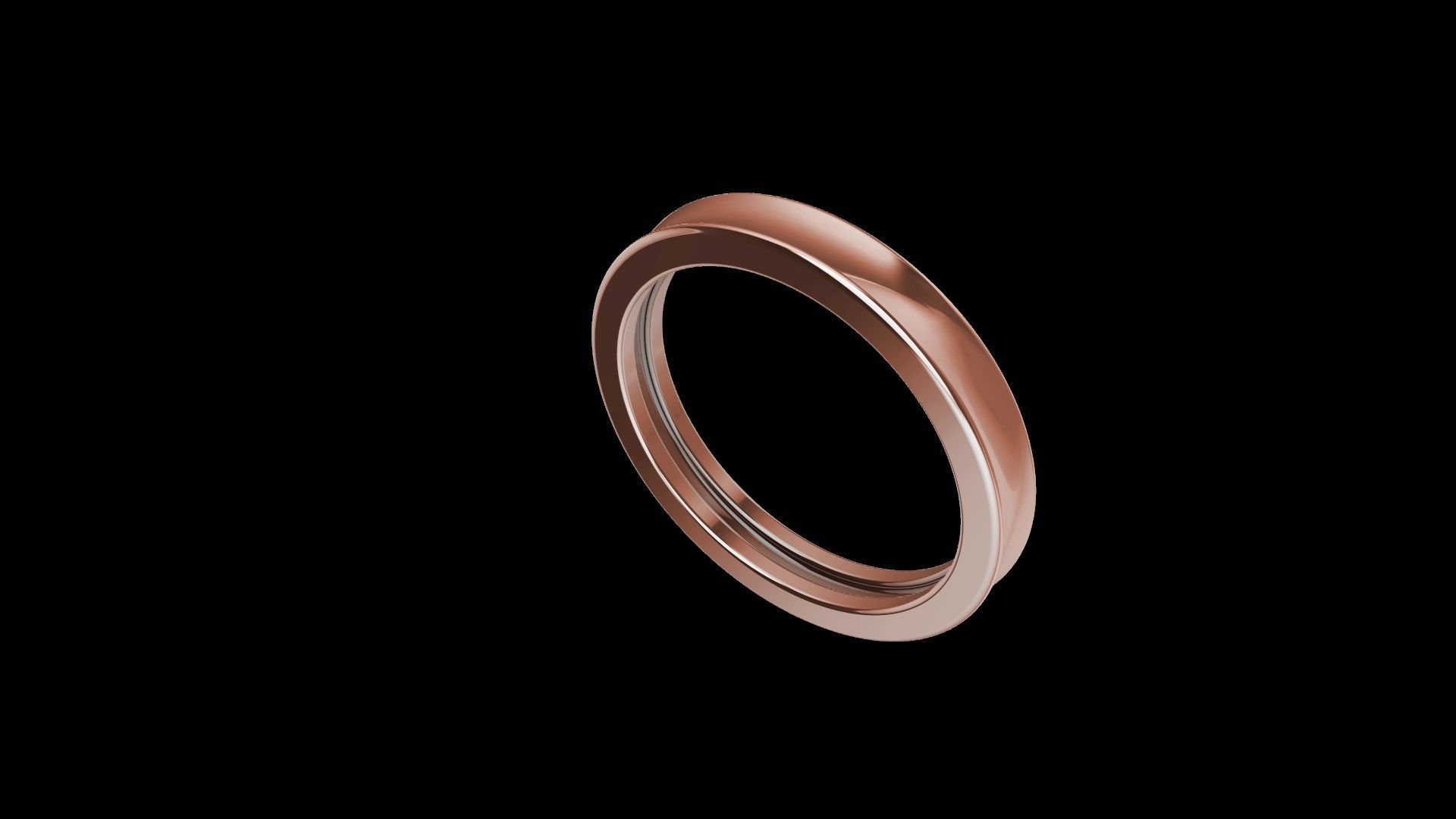 4 sizes plain profile wedding band stl verified 3D print model_64