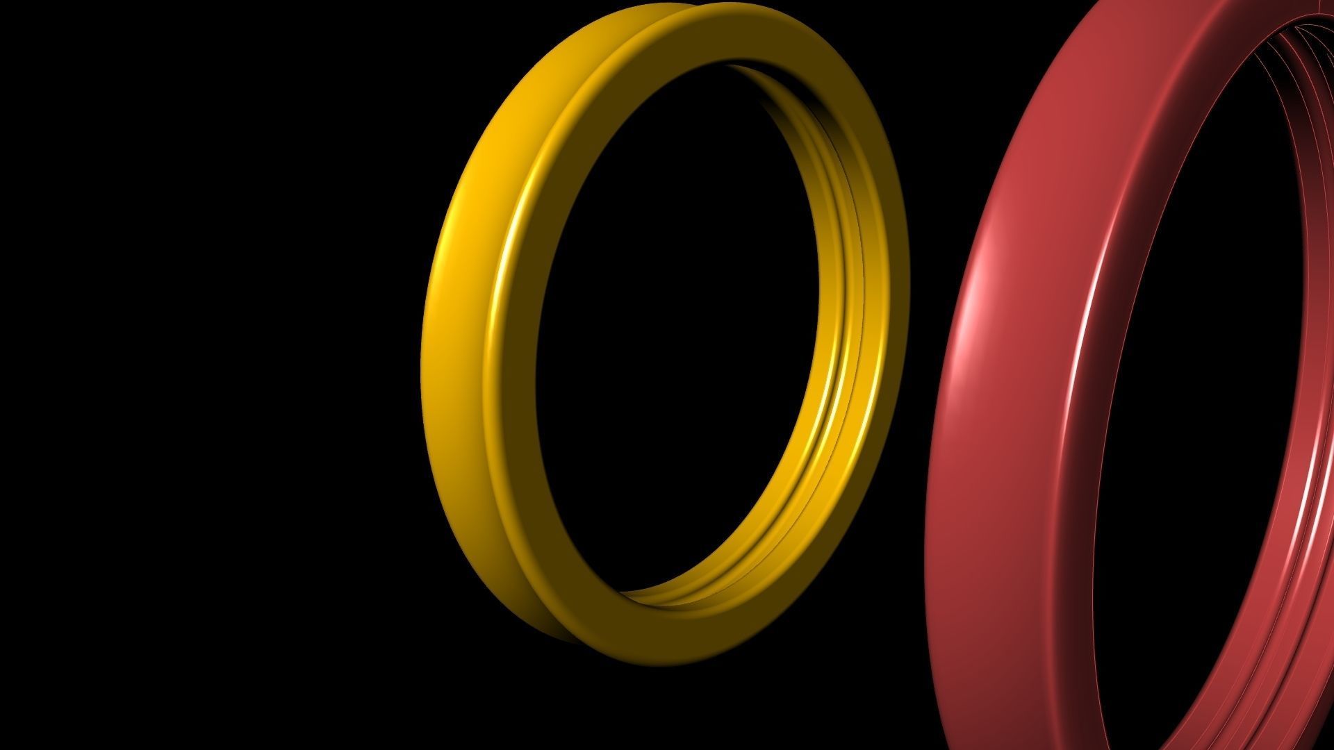4 sizes plain profile wedding band stl verified 3D print model_46