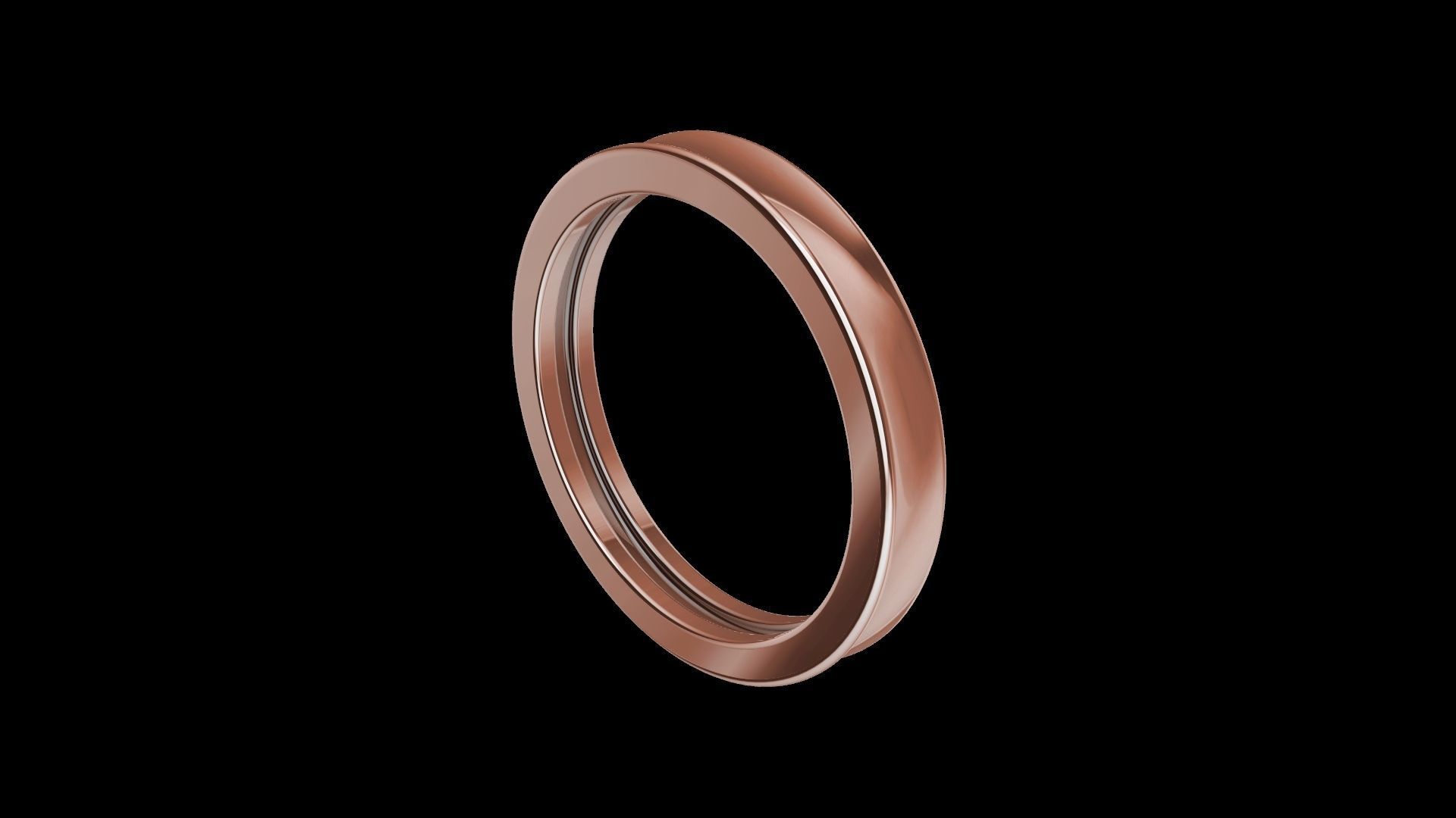 4 sizes plain profile wedding band stl verified 3D print model_83