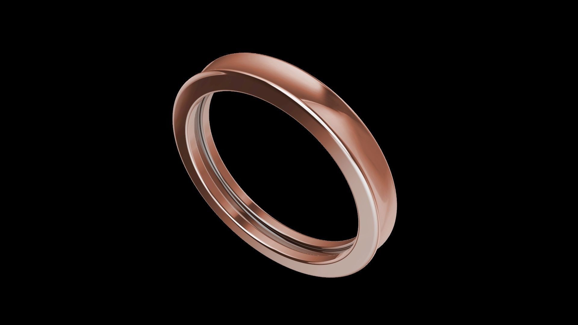 4 sizes plain profile wedding band stl verified 3D print model_67