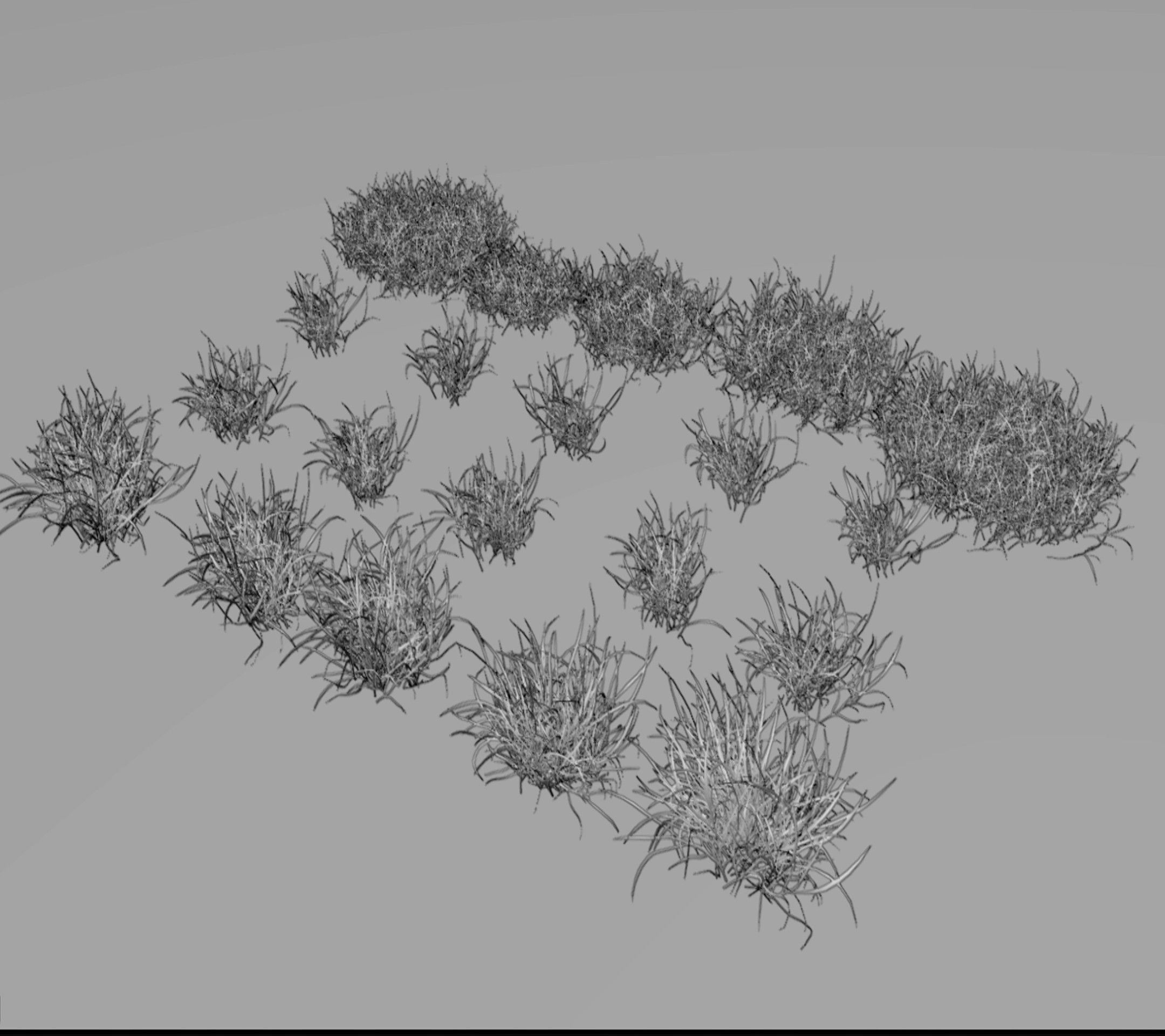 19 realistic grass models Free 3D model_3