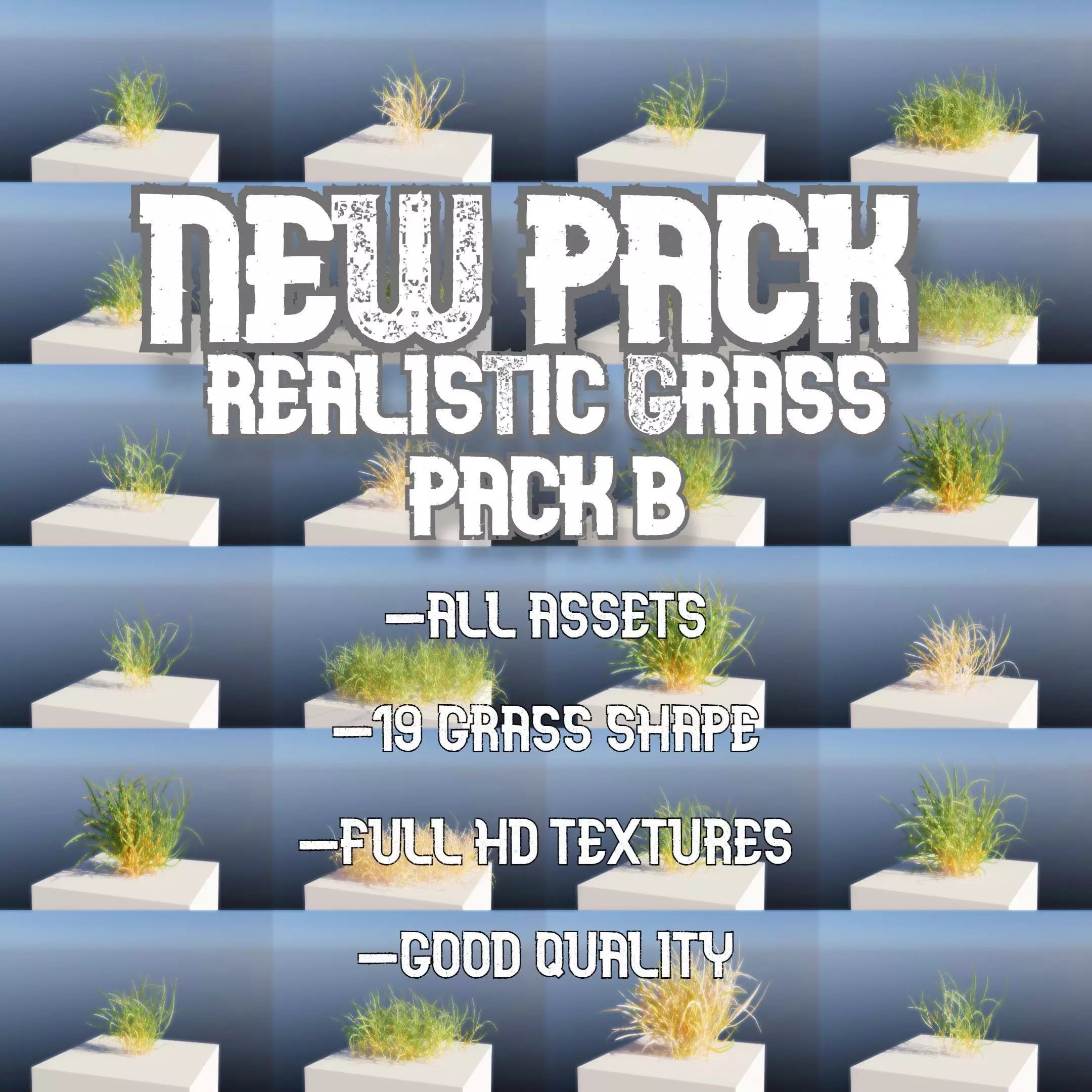 19 realistic grass models Free 3D model_0
