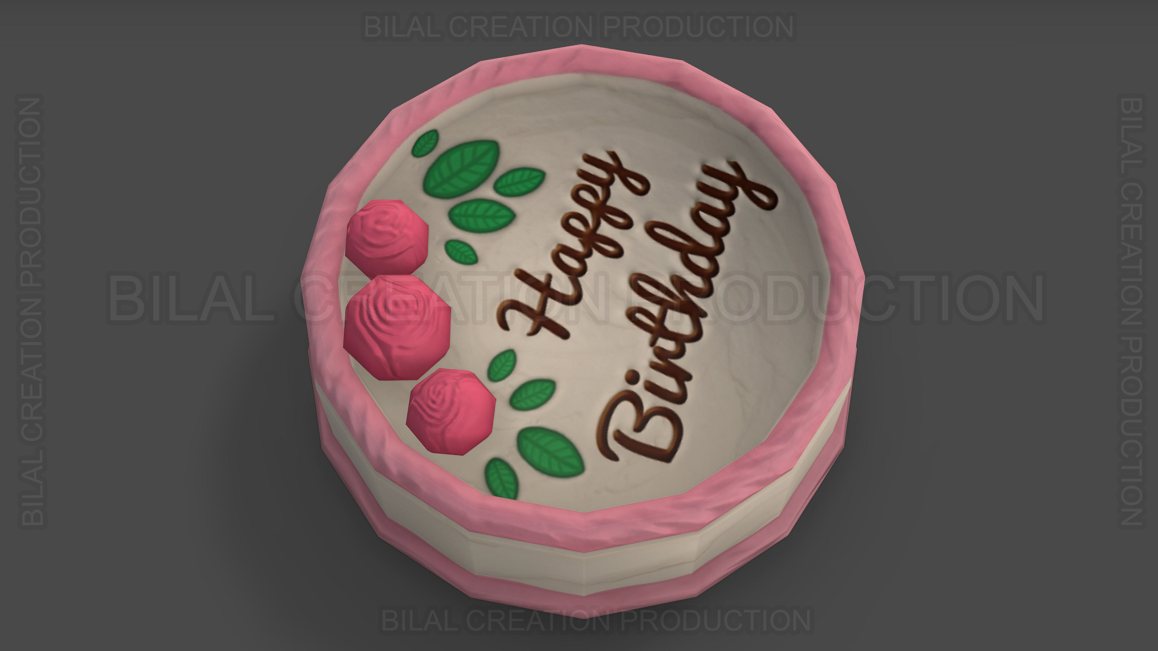 BIRTHDAY CAKE Low-poly 3D model_12