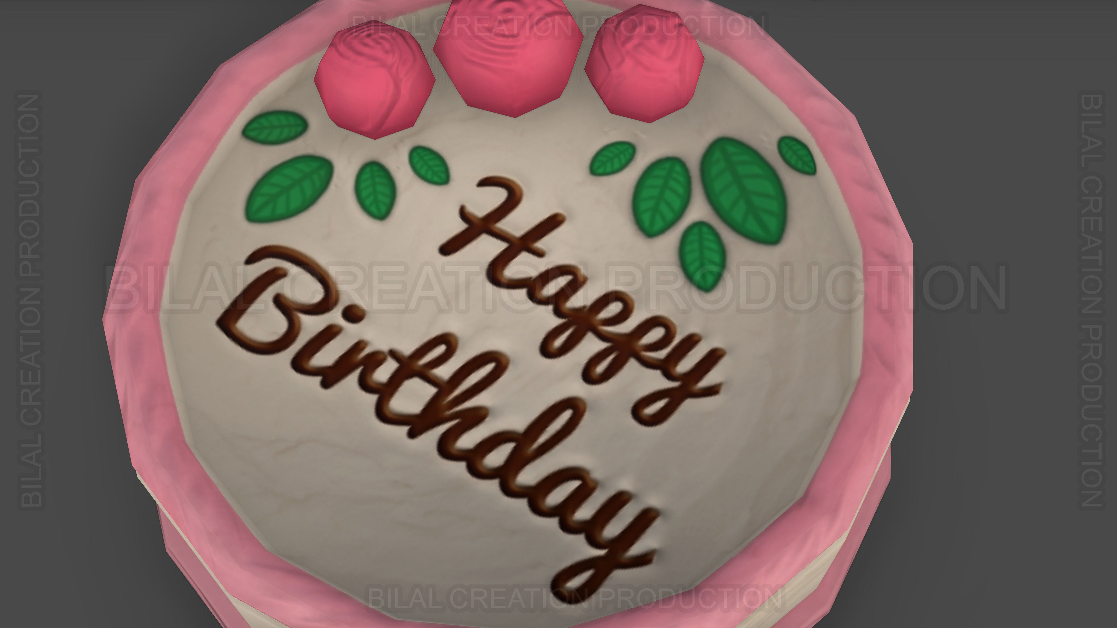 BIRTHDAY CAKE Low-poly 3D model_4