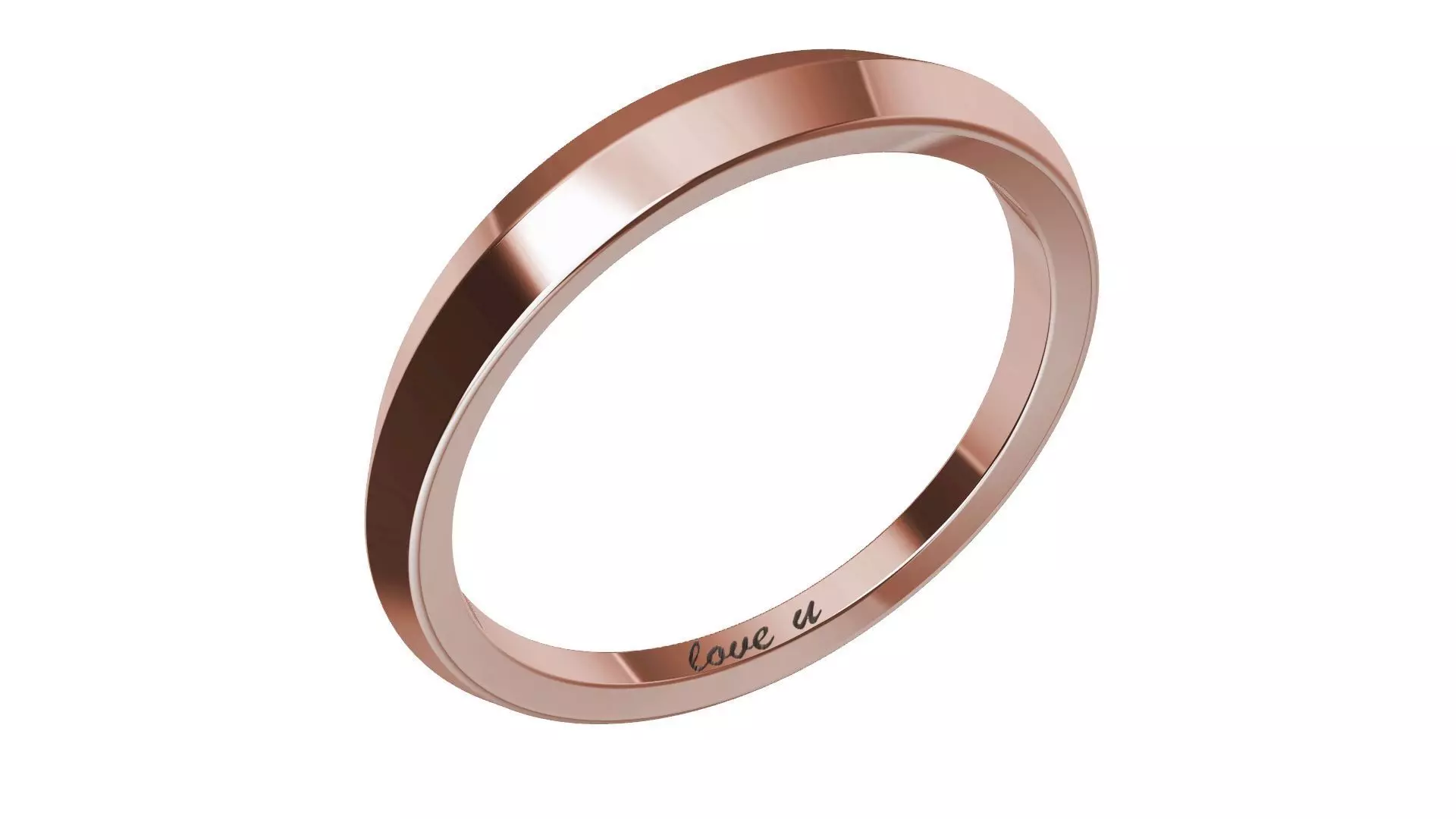 16 love u engraved ring stl verified 3D print model