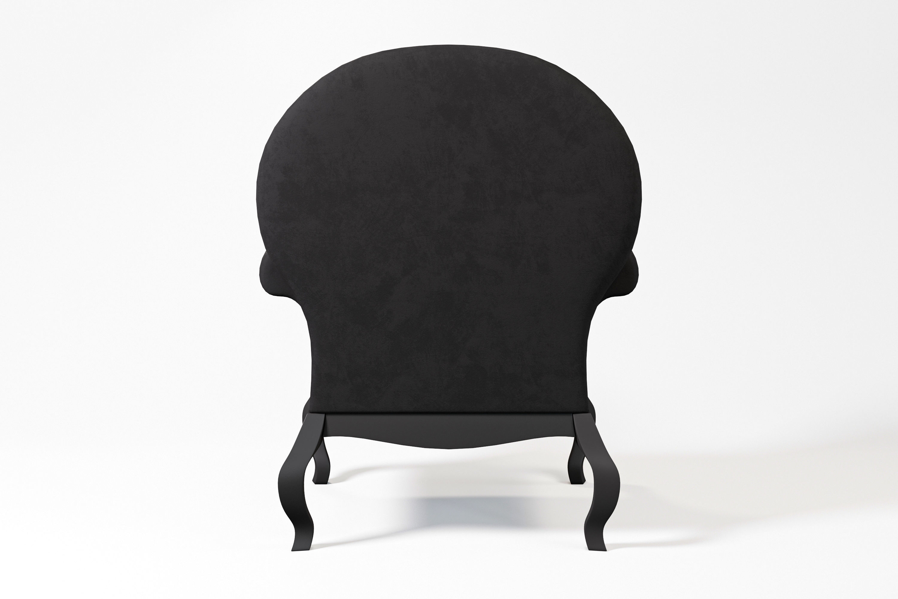 Black Armchair 3D model_4