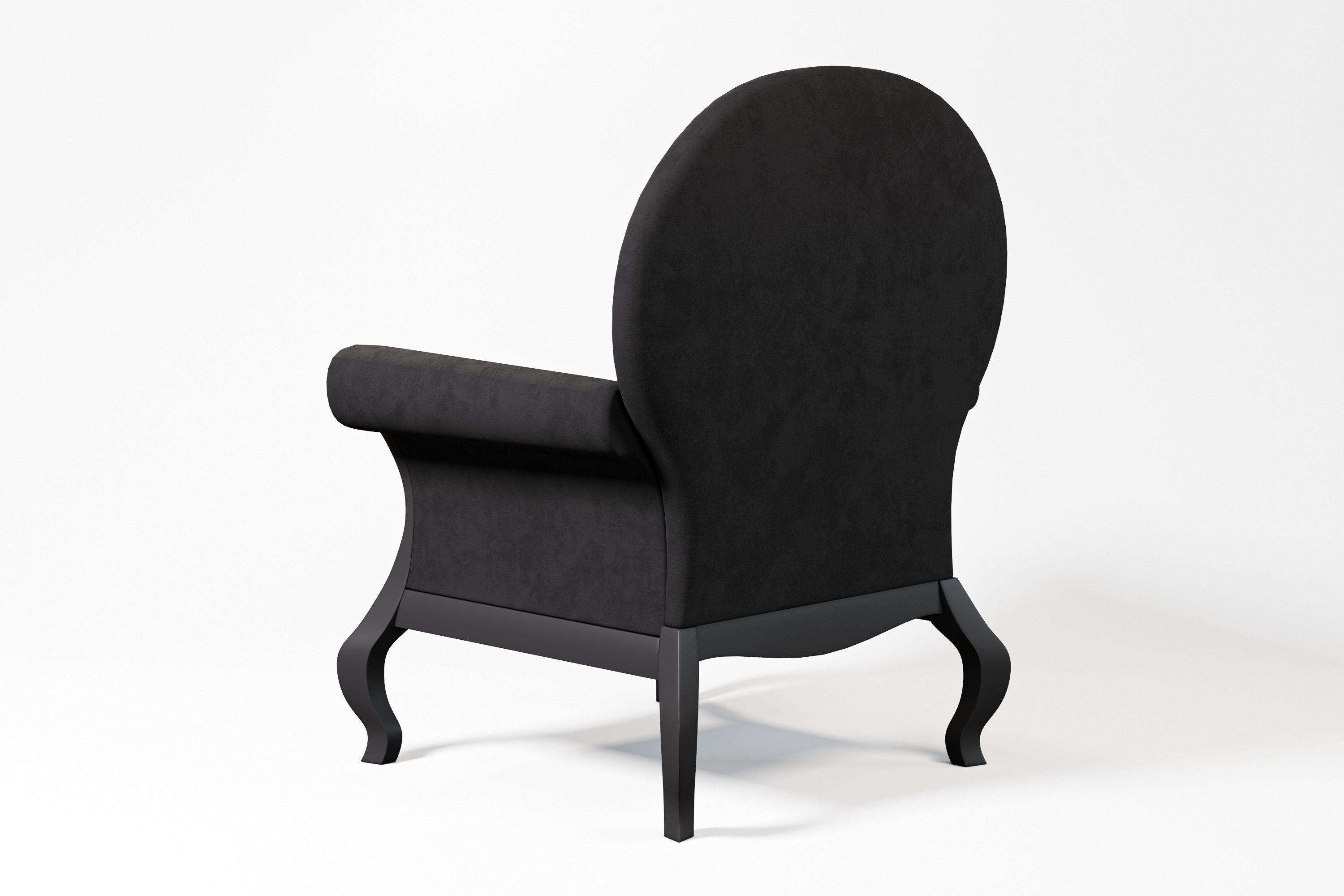 Black Armchair 3D model_5