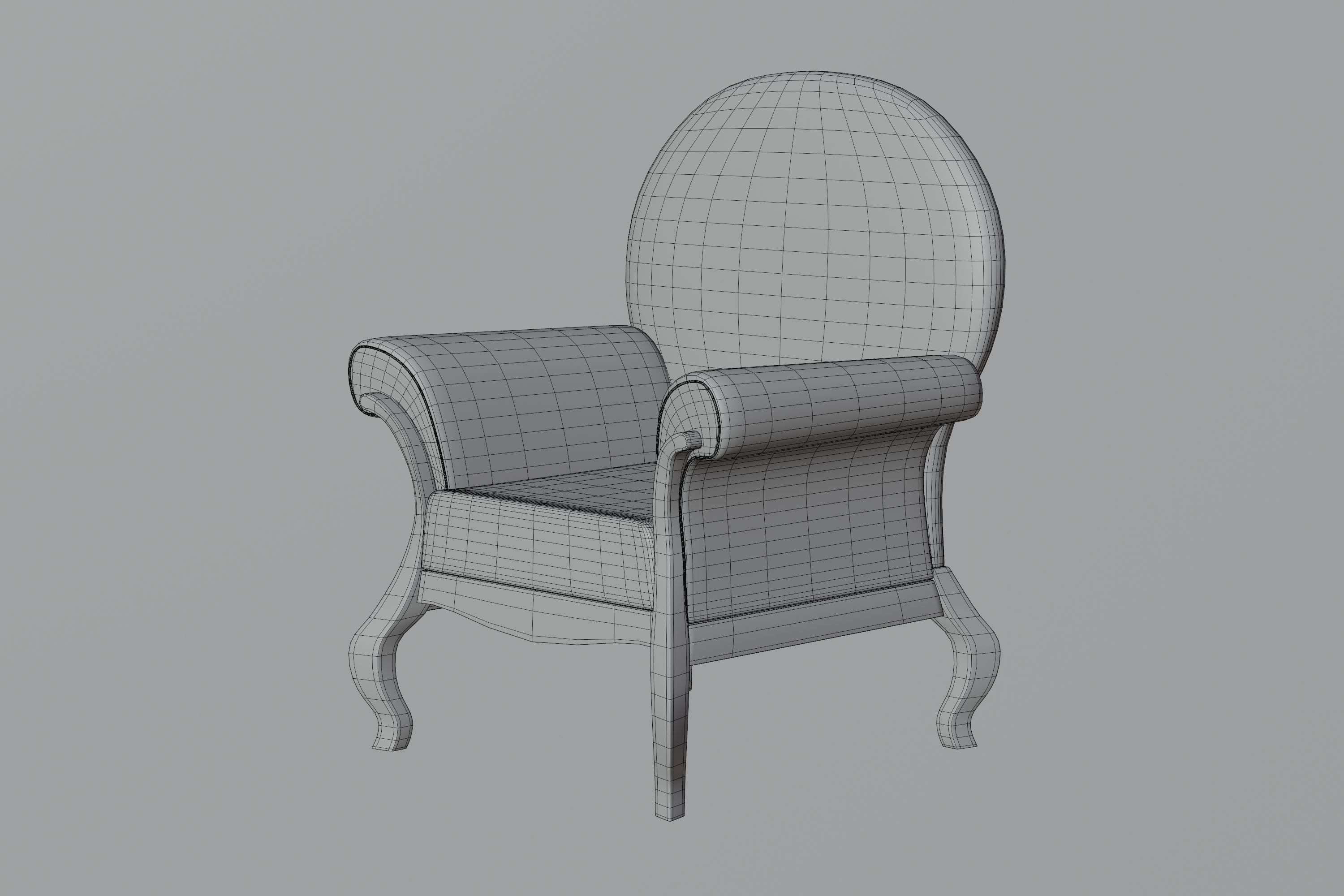 Black Armchair 3D model_15