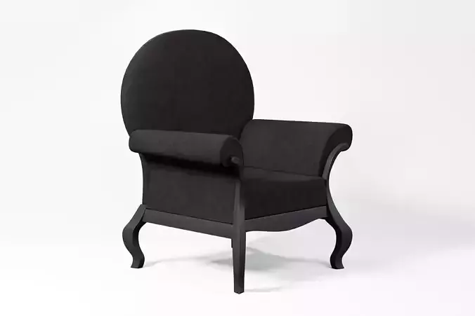 Black Armchair 3D model