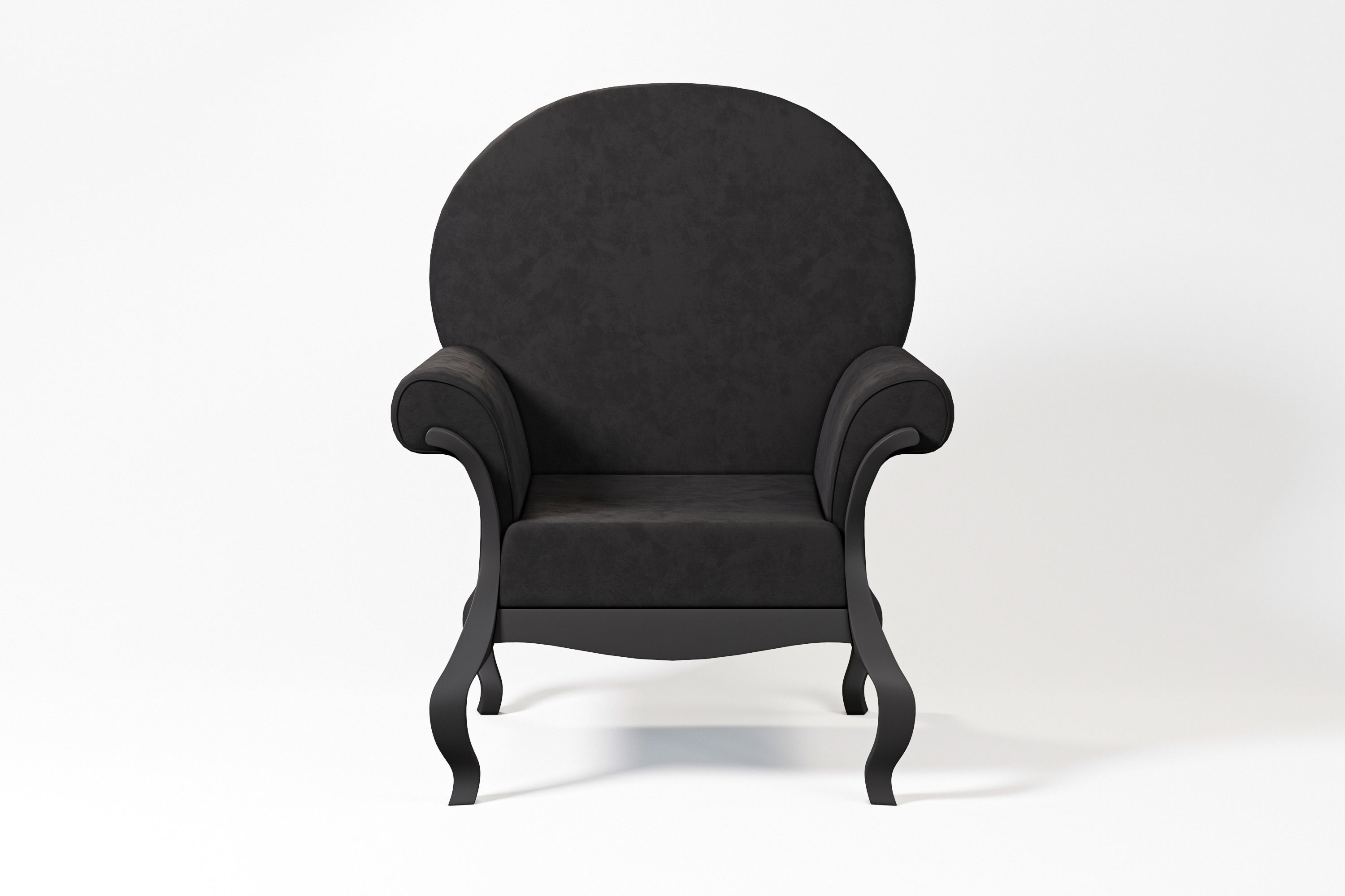 Black Armchair 3D model_1
