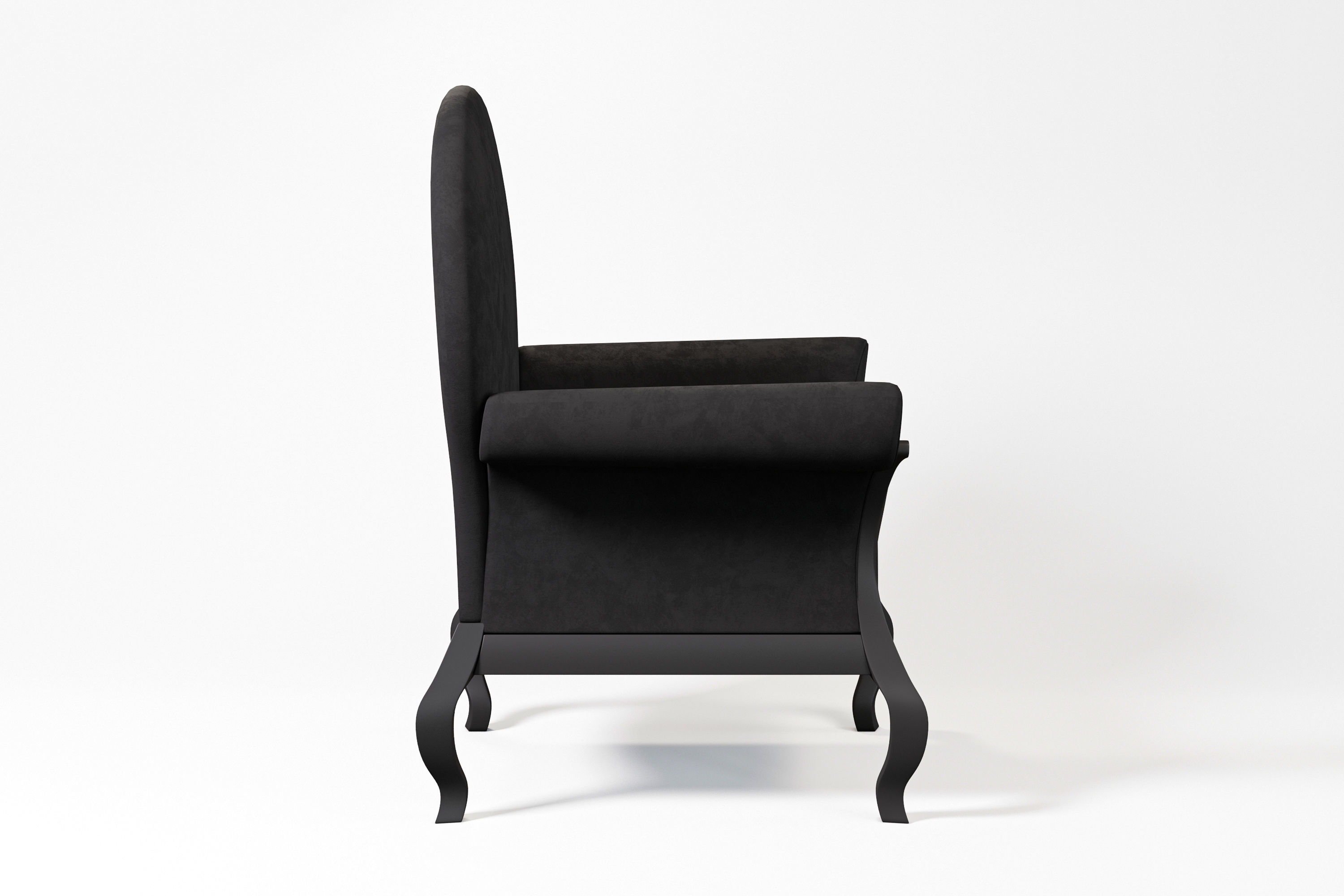 Black Armchair 3D model_2