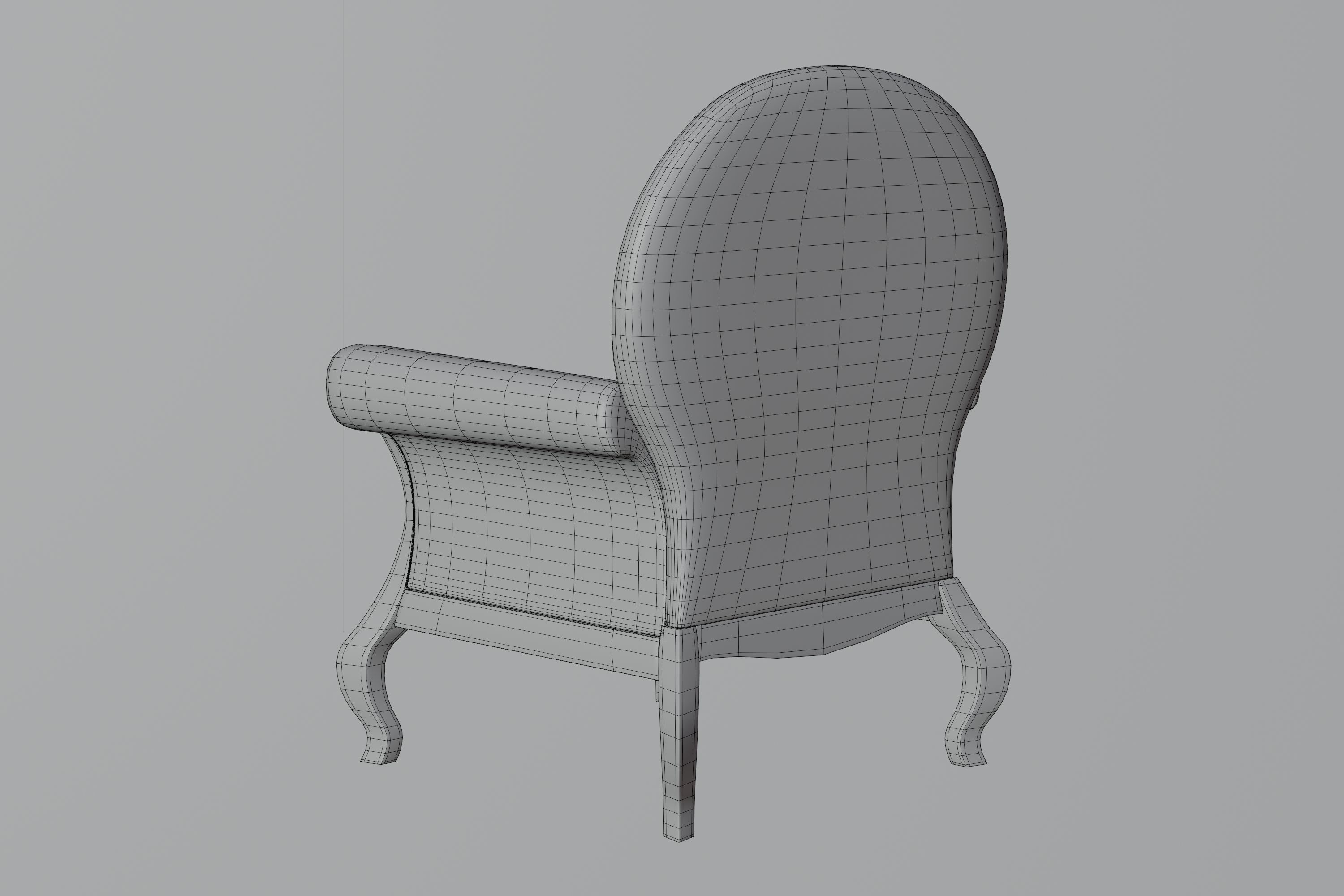 Black Armchair 3D model_13