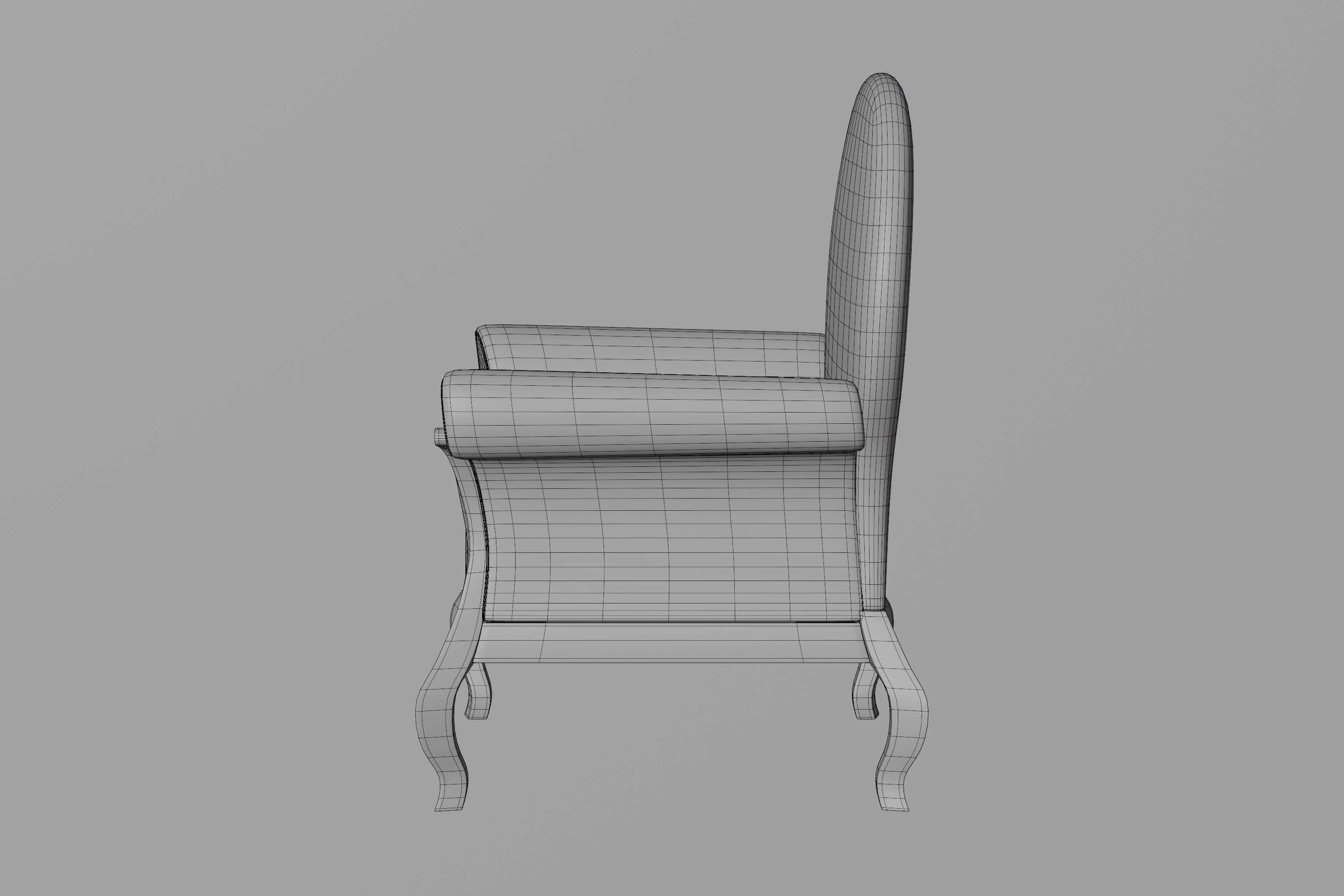 Black Armchair 3D model_14