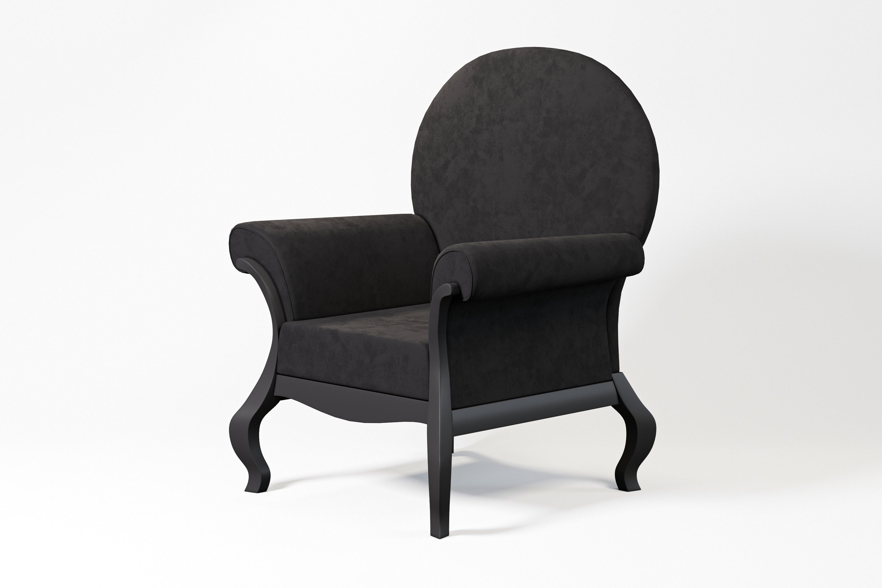 Black Armchair 3D model_7