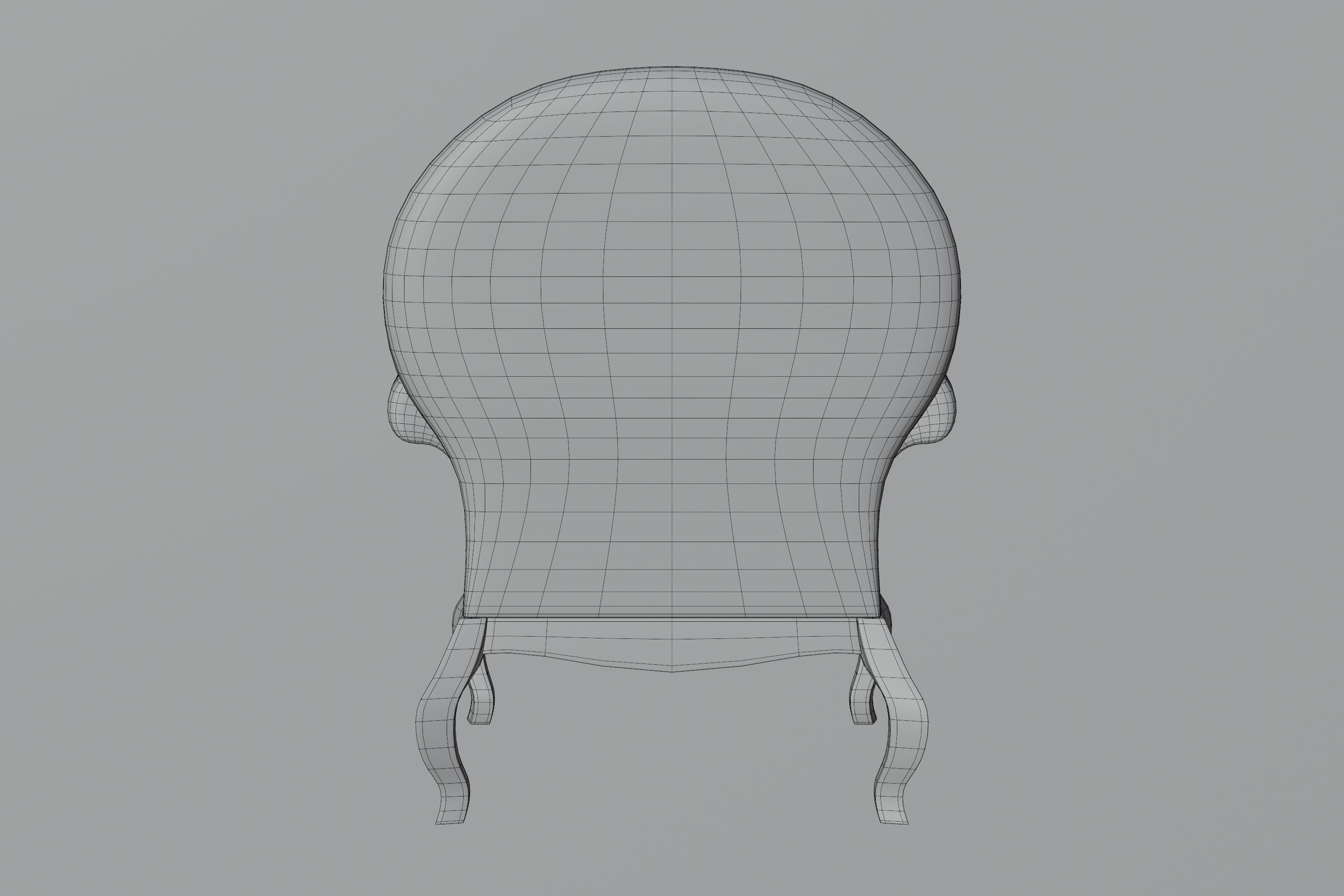 Black Armchair 3D model_12