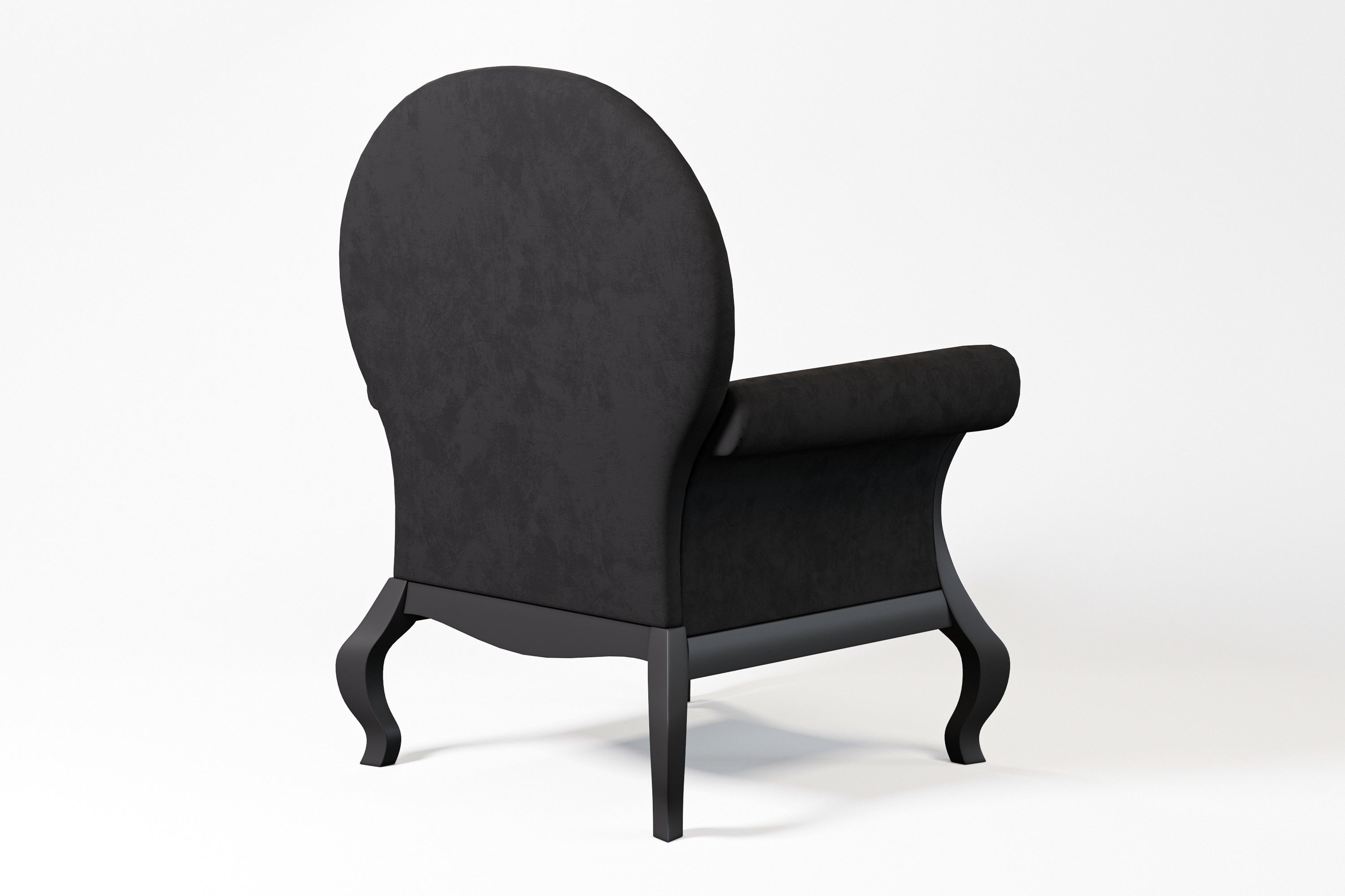 Black Armchair 3D model_3