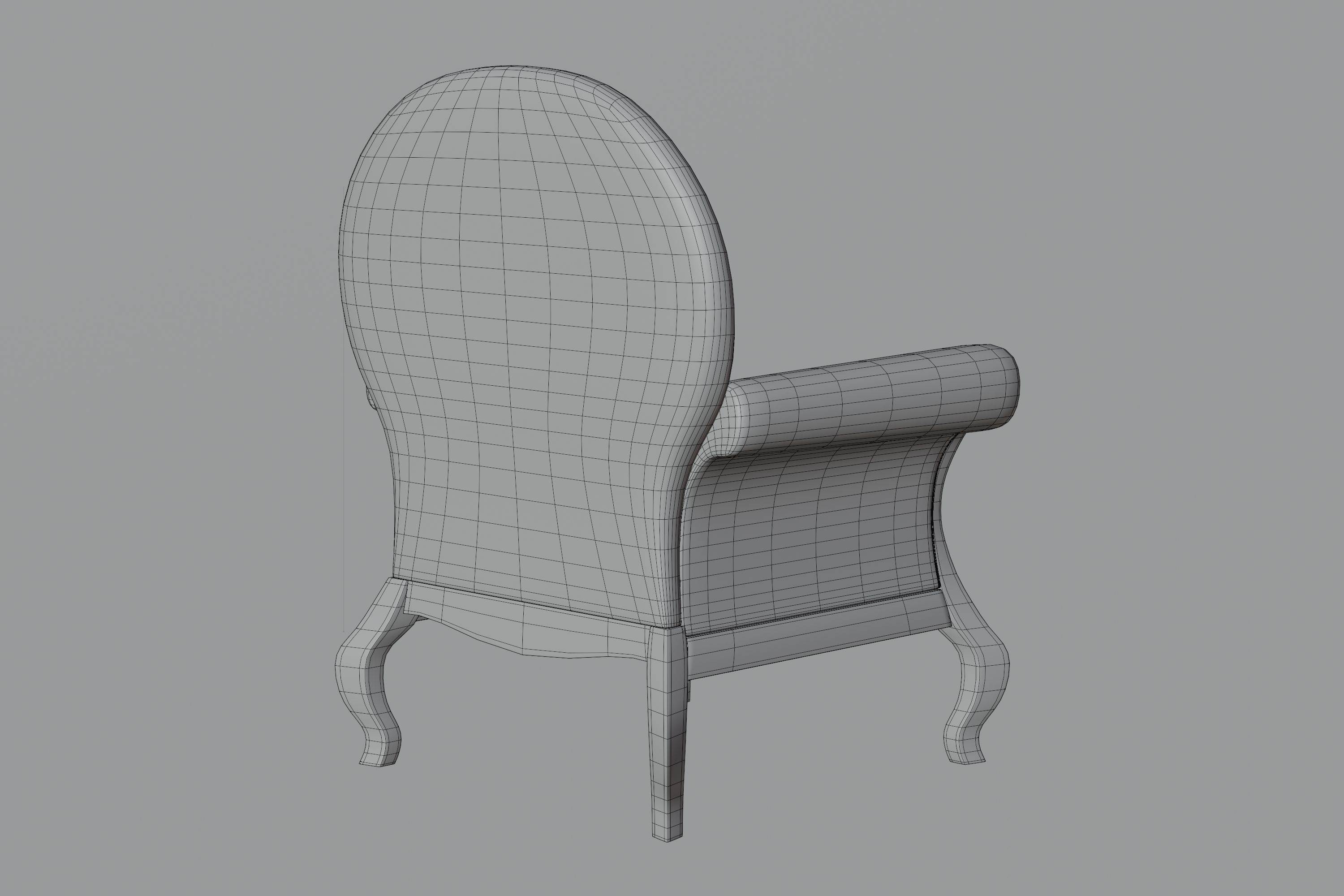 Black Armchair 3D model_11