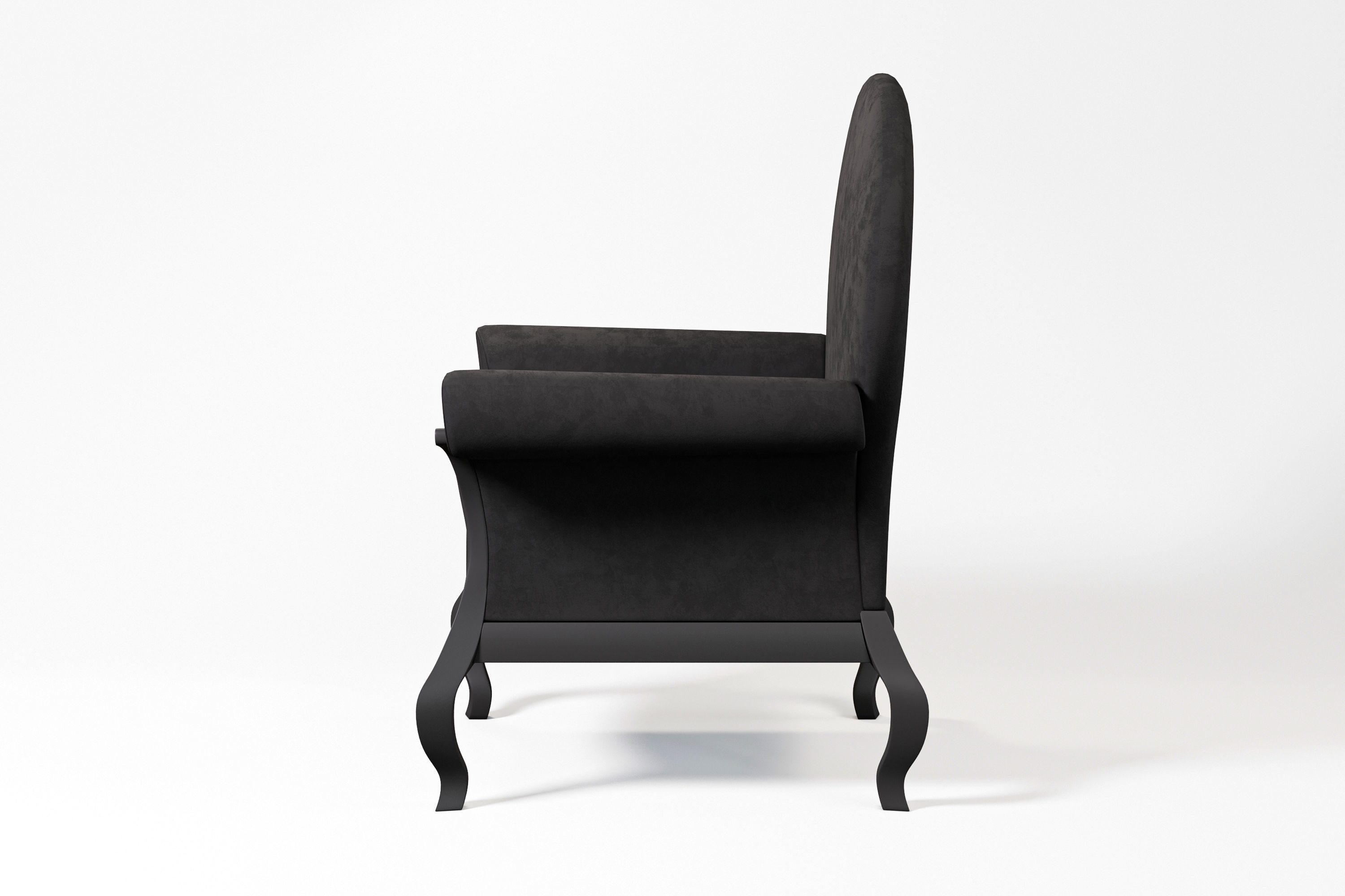 Black Armchair 3D model_6