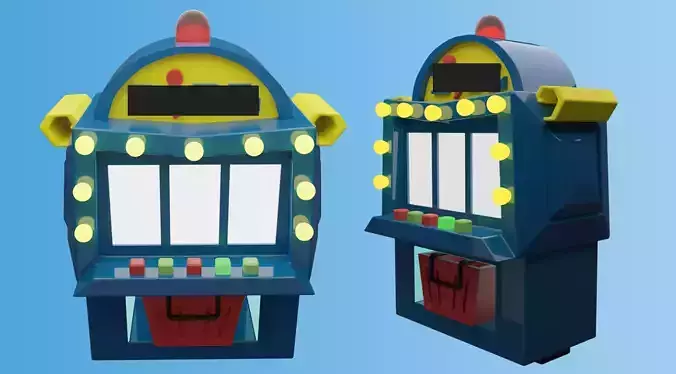 Slot Machine and Spinning Wheel Low-poly 3D model