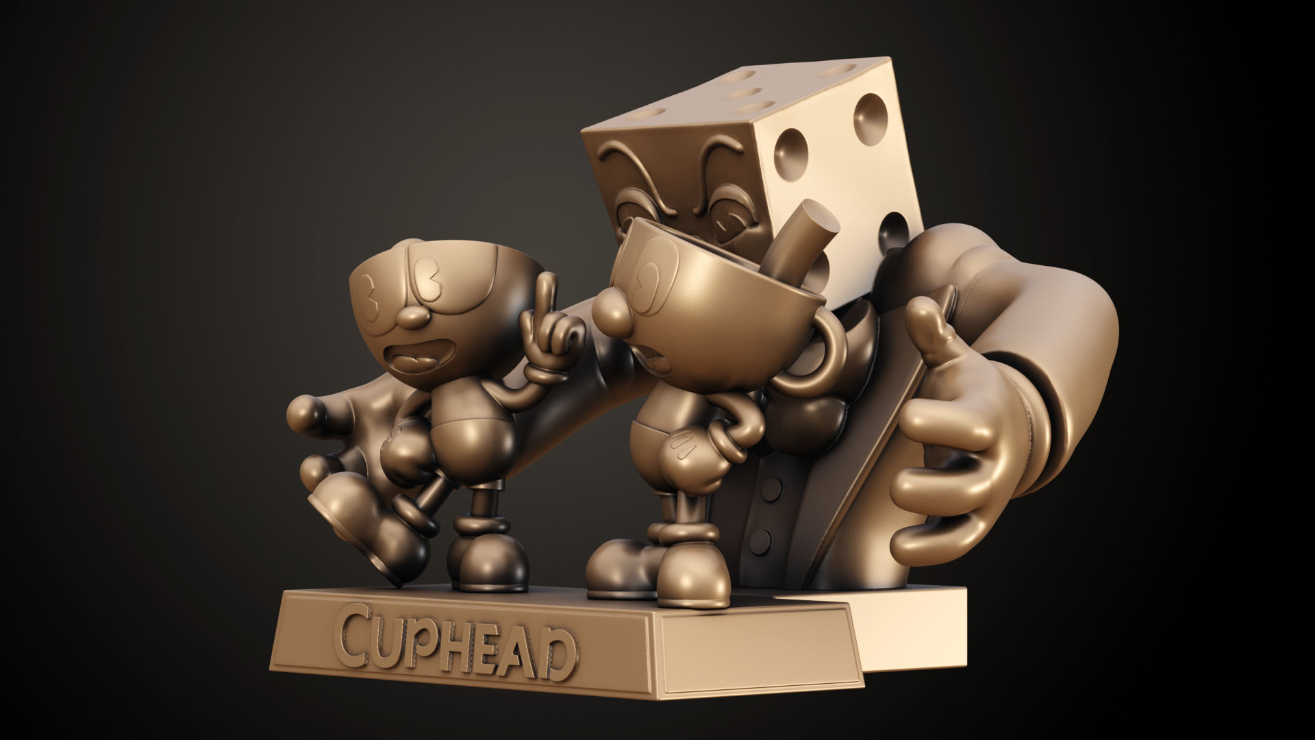 Cuphead Mugman and Dice King 3D print model_8